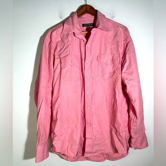 Stetson Pink Long Sleeve Shirt - Picture 1 of 5